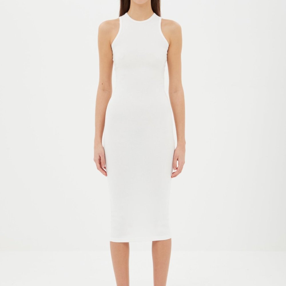 NWT AEXAE White Tank Sleeveless Midi Dress Women's X-Small XS